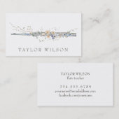 Wildflowers Design Zilveren Fluit Visitekaartje (Voorkant / Achterkant)