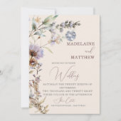 Wildflowers Disco Floral Modern Elegant Wedding Kaart (Voorkant)