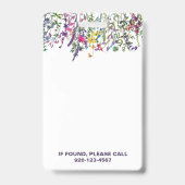 Wildflowers Docent Naam Foto ID Badge (Achterkant)