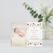 WildFlowers Doop Foto Dank u Briefkaart (Staand voorkant)