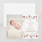 WildFlowers Doop Foto Dank u Briefkaart (Voorkant / Achterkant)