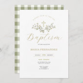 Wildflowers doopuitnodiging kaart (Voorkant / Achterkant)