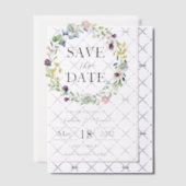 Wildflowers Doorschijnende Overlay Bewaar de datum Vellum Uitnodigingen (Offset (Uitnodiging))