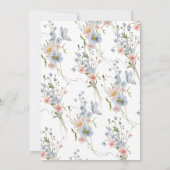 Wildflowers Dusty Blue Boho Bewaar de datum Save The Date (Achterkant)
