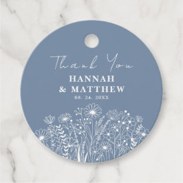 Wildflowers Dusty Blue Boho Wedding Bedankjes Labels