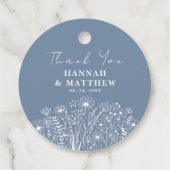 Wildflowers Dusty Blue Boho Wedding Bedankjes Labels (Achterkant)