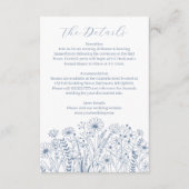 Wildflowers Dusty Blue Boho Wedding Details Informatiekaartje (Voorkant)