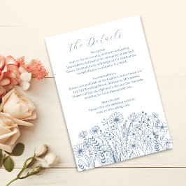 Wildflowers Dusty Blue Boho Wedding Details Informatiekaartje