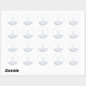 Wildflowers Dusty Blue Boho Wedding Ronde Sticker (Vel)