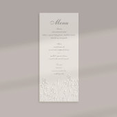Wildflowers Ecru Faux Embossed Classic Wedding Menu