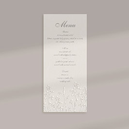 Wildflowers Ecru Faux Embossed Classic Wedding Menu