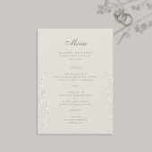 Wildflowers Ecru Faux Embossed Classic Wedding Menu