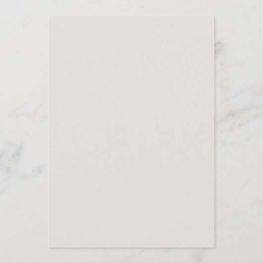 Wildflowers Ecru Faux Embossed Classic Wedding Menu (Achterkant)