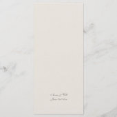 Wildflowers Ecru Faux Embossed Classic Wedding Menu (Achterkant)