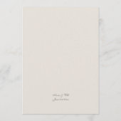 Wildflowers Ecru Faux Embossed formele bruiloft Menu (Achterkant)