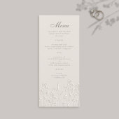 Wildflowers Ecru Faux Embossed formele bruiloft Menu