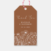 Wildflowers Eenvoudige Boho Terracotta bruiloft Cadeaulabel (Voorkant)