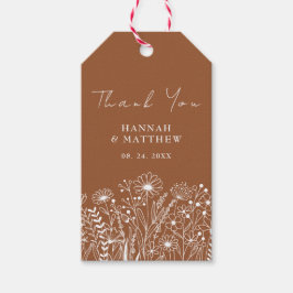 Wildflowers Eenvoudige Boho Terracotta bruiloft Cadeaulabel