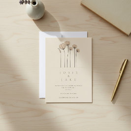 Wildflowers eenvoudige bruiloft uitnodiging gedemp