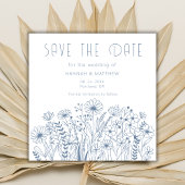 Wildflowers Eenvoudige Elegante Boho Dusty Blue We Save The Date
