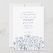 Wildflowers Eenvoudige Elegante Boho Wedding Kaart (Voorkant)