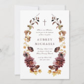  Wildflowers Eenvoudige Kruismeisjesdoop Kaart (Voorkant)