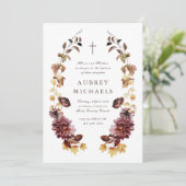  Wildflowers Eenvoudige Kruismeisjesdoop Kaart (Staand voorkant)