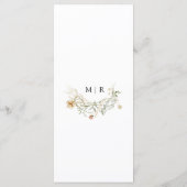  Wildflowers Elegant Bloemen Trouwmenu Menu (Achterkant)