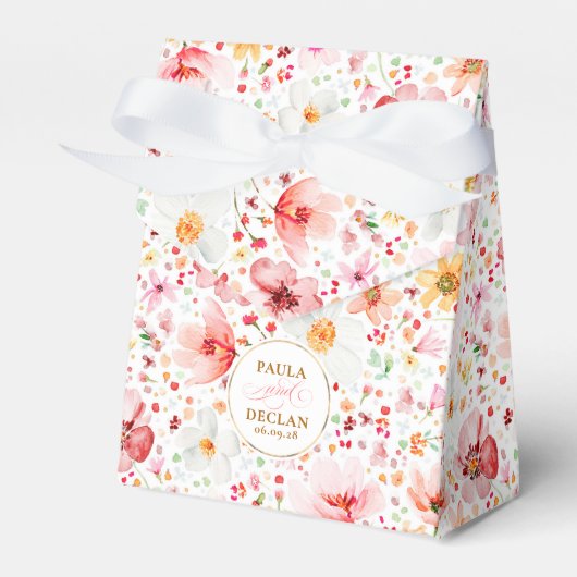 Wildflowers Elegant Boho Blush Floral Wedding Bedankdoosjes (Voorkant Zijde)