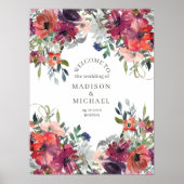 Wildflowers Elegant Boho Fall Wedding Welkom Poster (Voorkant)