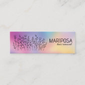 Wildflowers Elegant Custom Social Icons Rainbow Mini Visitekaartje (Voorkant)