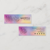 Wildflowers Elegant Custom Social Icons Rainbow Mini Visitekaartje (Voorkant / Achterkant)