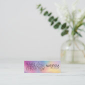 Wildflowers Elegant Custom Social Icons Rainbow Mini Visitekaartje (Staand voorkant)