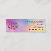 Wildflowers Elegant Custom Social Icons Rainbow Mini Visitekaartje (Achterkant)