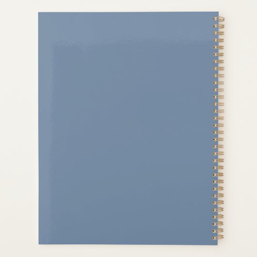 Wildflowers Elegant Dusty Blue Boho Fotobruiloft Planner (Achterkant)