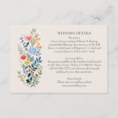 Wildflowers Elegant Garden Wedding Details Informatiekaartje (Voorkant)