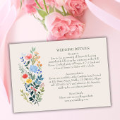 Wildflowers Elegant Garden Wedding Details Informatiekaartje