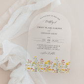 Wildflowers Elegant Modern Arch Clear Wedding Acryl Uitnodigingen
