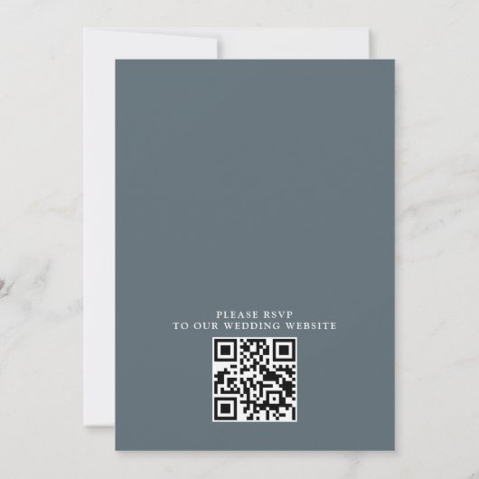 Wildflowers Elegant Modern Budget QR Code Wedding Kaart (Achterkant)