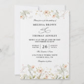 Wildflowers Elegant Modern Budget QR Code Wedding Kaart (Voorkant)