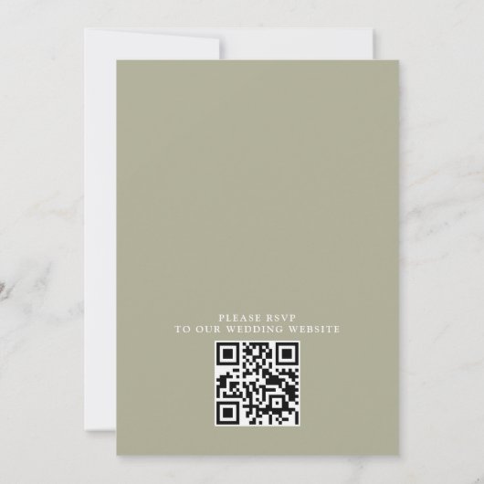 Wildflowers Elegant Modern Budget QR Code Wedding Kaart (Achterkant)