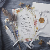 Wildflowers ELegant Modern Budget QR Code Wedding Kaart