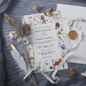 Wildflowers Elegant Modern Budget QR Code Wedding Kaart