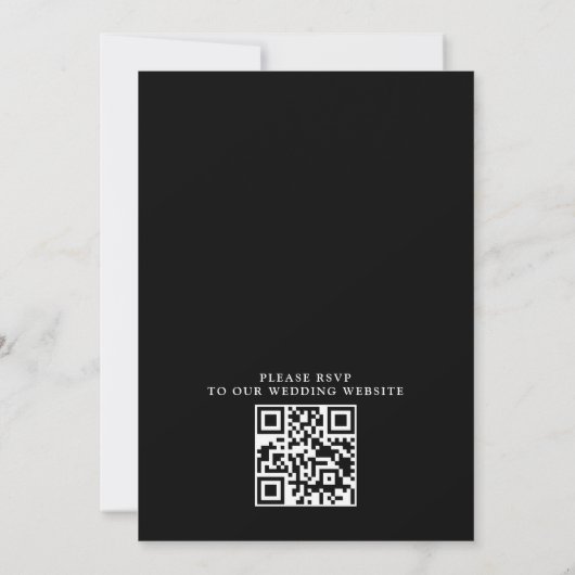 Wildflowers Elegant Modern Budget QR Code Wedding Kaart (Achterkant)