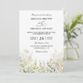 Wildflowers Elegant Modern Budget QR Code Wedding Kaart (Staand voorkant)