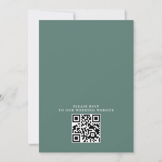 Wildflowers Elegant Modern Budget QR Code Wedding Kaart (Achterkant)