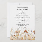 Wildflowers Elegant Modern Budget QR Code Wedding Kaart (Voorkant)
