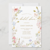 Wildflowers elegant modern Spring Bridal Shower  Kaart (Voorkant)