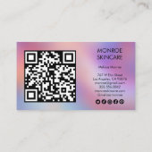 Wildflowers Elegant Rainbow QR Code Social Icons  Visitekaartje (Achterkant)