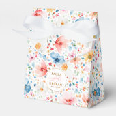 Wildflowers Elegant Romantisch Boho Bloemen Huweli Bedankdoosjes (Voorkant Zijde)